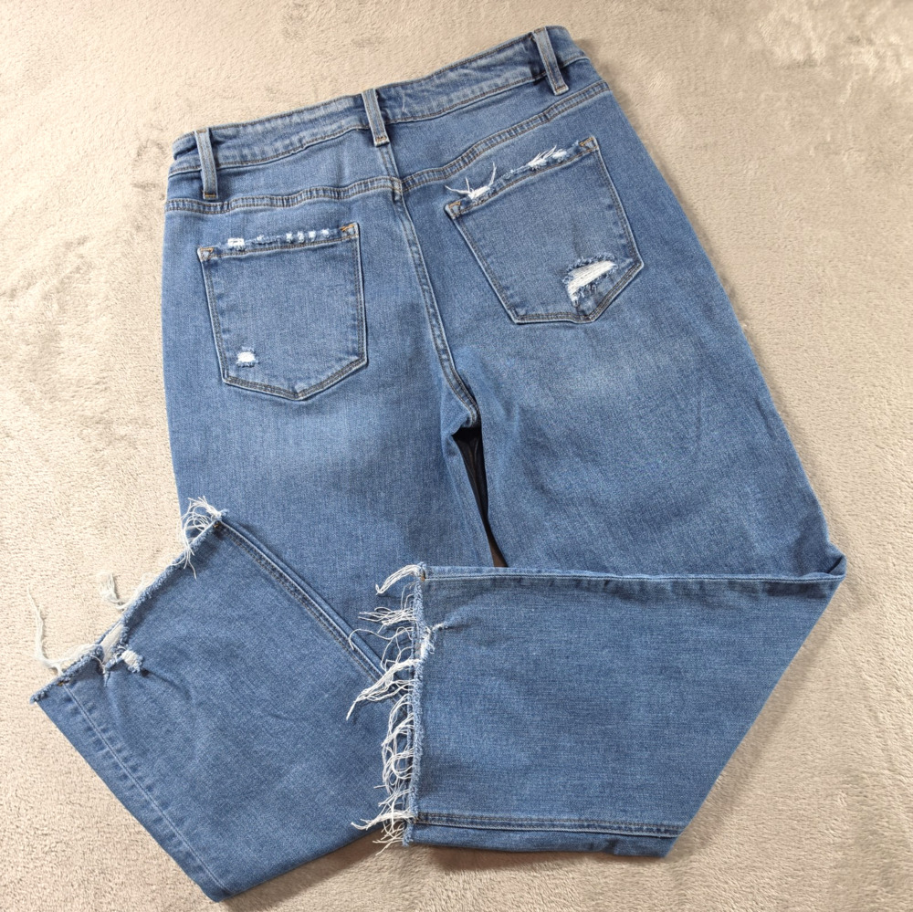 Flying Monkey Wide Leg Jeans Womens 29 High Rise Distressed Raw Hem